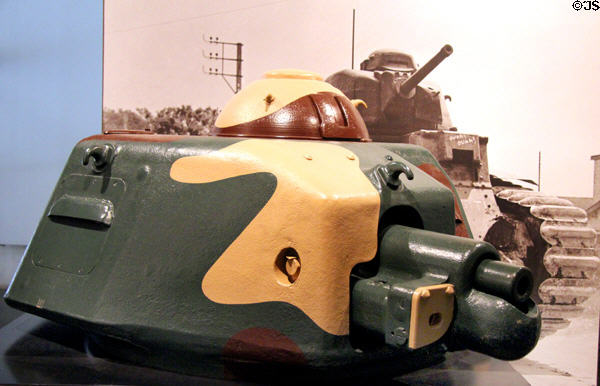 Gun turret from French Renault R35 tank (1935) at Army Museum at Les Invalides. Paris, France.