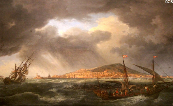 View of Port of Cette in Lanuedoc painting (1757) by Joseph Vernet at Musée de la Marine. Paris, France.