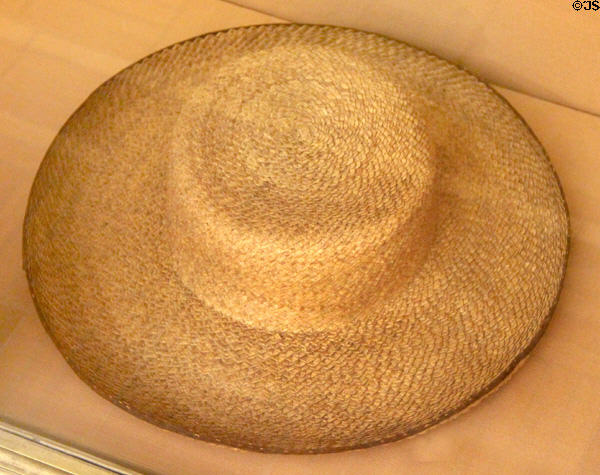 Untarred straw hat of French sailor (1858-1923) at Musée de la Marine. Paris, France.