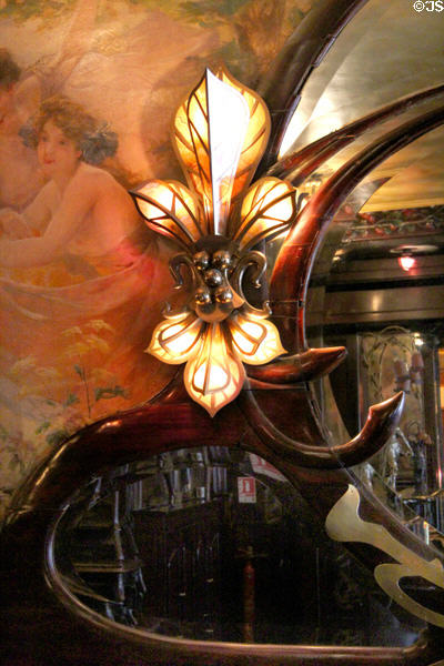 Maxim's Restaurant Art Nouveau lily lamp. Paris, France.