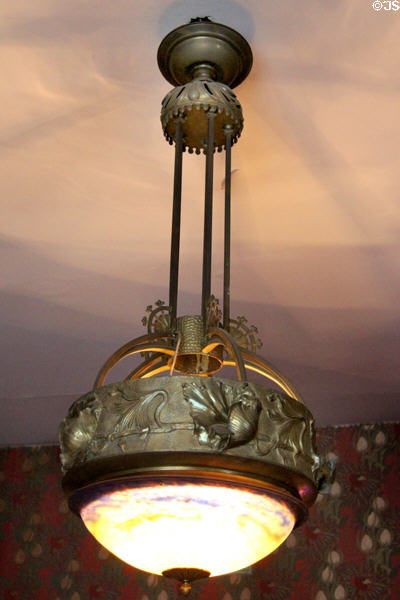 Art Nouveau ceiling lamp at Maxim's Art Nouveau Collection 1900. Paris, France.