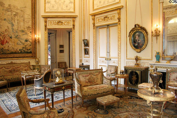 Grand salon with furniture from late 1700s at Nissim de Camondo Museum. Paris, France.