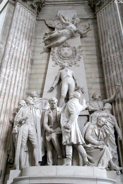 Aux Orateurs et Publicistes de la Restauration (1903) par Laurent Honoré Marqueste, Monument to orators behind the Restoration of Bourbon king in 1814 at Pantheon. Paris, France.