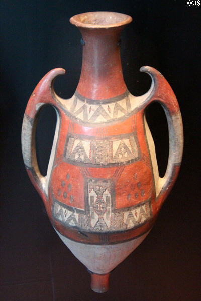 Terra cotta jar (beginning 20thC) from Grand Kabylia, Algeria at Musée du quai Branly. Paris, France.
