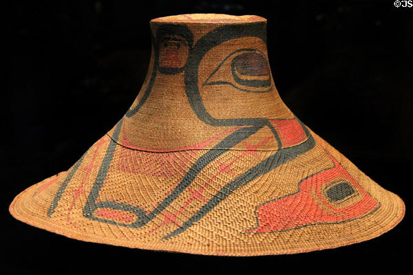Haida culture hat from British Columbia, Canada at Musée du quai Branly. Paris, France.