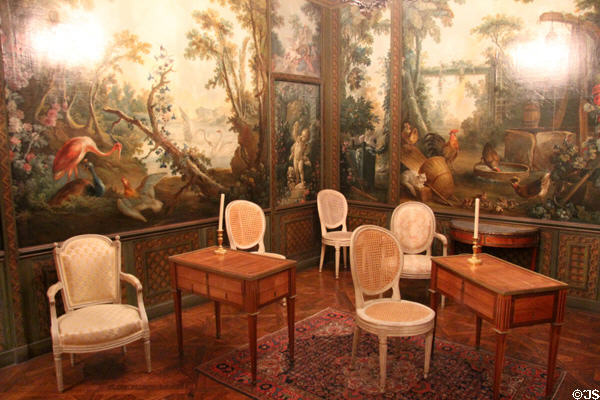 Salon of Demarteau (c1765) painted with idyllic scenes designed by François Boucher at Carnavalet Museum. Paris, France.
