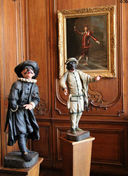 Italian comedy figures, the Doctor & Brighella (18thC) Italian at Carnavalet Museum. Paris, France.