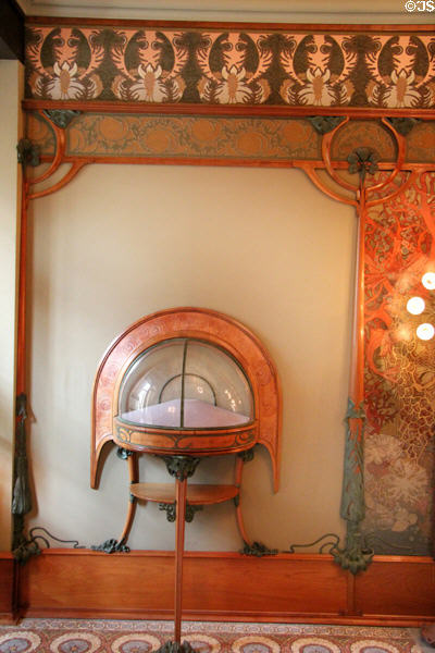 Display case & wall coverings in Art Nouveau style (1901) in Boutique Fouquet at Carnavalet Museum. Paris, France.
