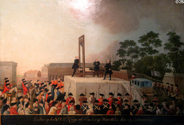 Execution of Louis XVI Jan 21, 1793 painting (late 18thC) from Danish school at Carnavalet Museum. Paris, France.