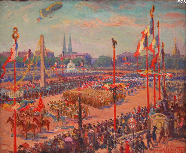 Victory Parade, Place de la Concorde July 14, 1919 painting (1919) by William Horton at Carnavalet Museum. Paris, France.