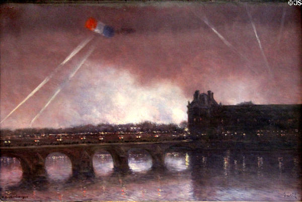 Night Celebration for the Second Anniversary of Victory Nov 11, 1920 painting (1920) by IWILL aka Marie-Joseph-Léon-Clavel at Carnavalet Museum. Paris, France.