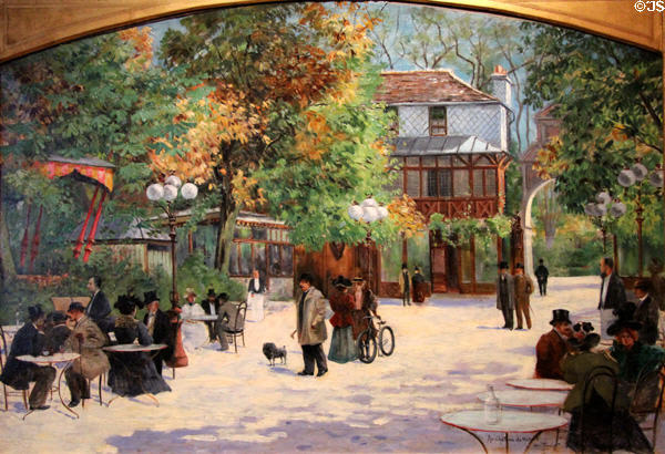 Chalet of Château of Madrid in Boulogne Woods, outside Paris painting (c1895) by Louis Abel-Truchet at Carnavalet Museum. Paris, France.