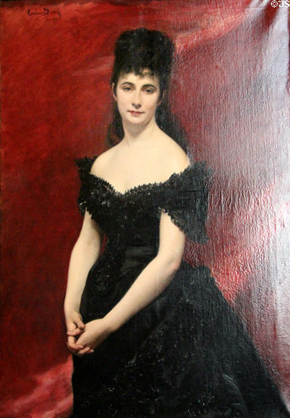 The Baroness Le Vavasseur portrait (1875) by Carolus-Duran at Carnavalet Museum. Paris, France.