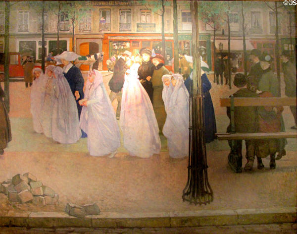 Spring in Paris - First Holy Communion painting (1923) by Jules Adler at Carnavalet Museum. Paris, France.