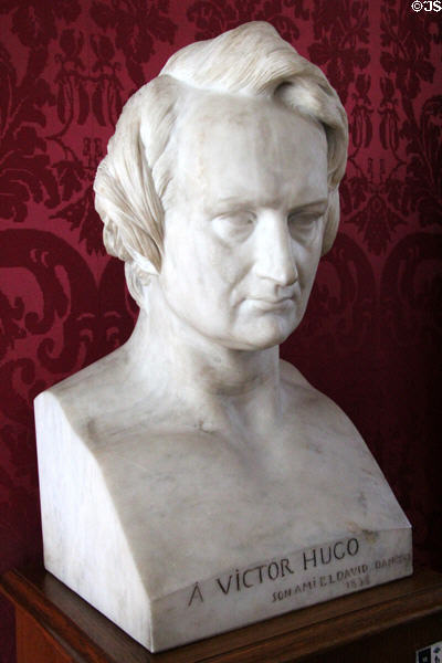 Victor Hugo marble bust (1838) by Pierre-Jean David at Maison de Victor Hugo. Paris, France.