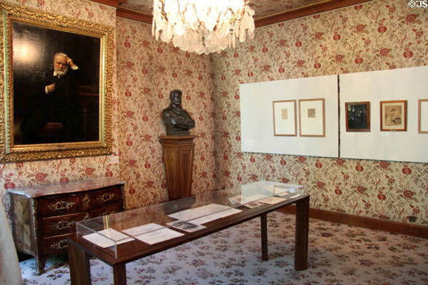 Recreation of Hugo's drawing room from his home on rue de Clichy to which Hugo returned from exile after fall of Second Empire at Maison de Victor Hugo. Paris, France.