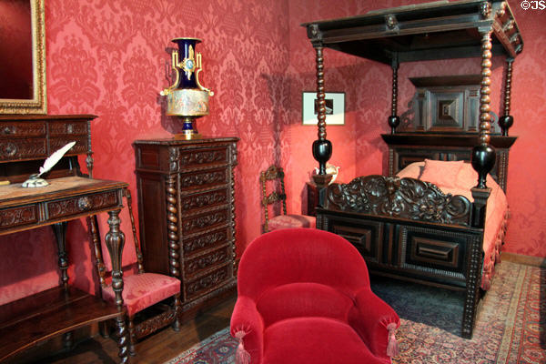Recreation of Hugo's bedroom from his last home on ave. d'Eylau with his actual furniture donated by his grandchildren at Maison de Victor Hugo. Paris, France.