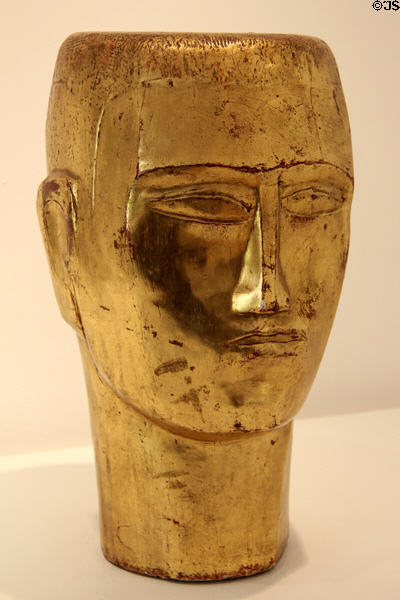 Head of man sculpture (1922) by Ossip Zadkine at Museum Zadkine. Paris, France.