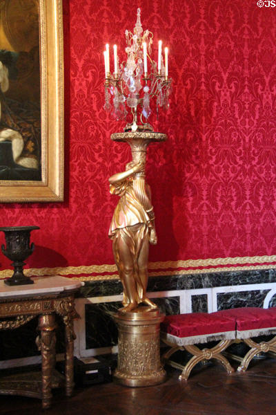 Cornucopia candelabra stands at Versailles Palace. Versailles, France.