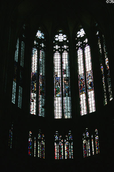 Chancel stained glass windows of Cathédrale St-Pierre. Beauvais, France.