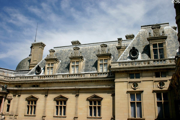 Steep roof & dormers at Château de Chantilly. Chantilly, France.