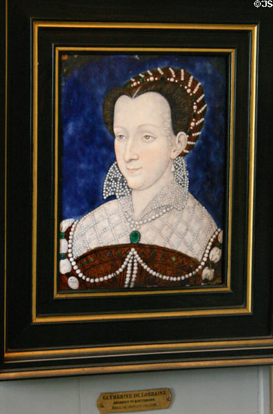 Catherine de Lorraine, Duchess of Montpensier, sister of Henri I portrait at Château de Chantilly. Chantilly, France.