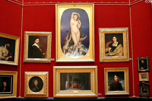 Selection of paintings in Musée Condé at Château de Chantilly. Chantilly, France.