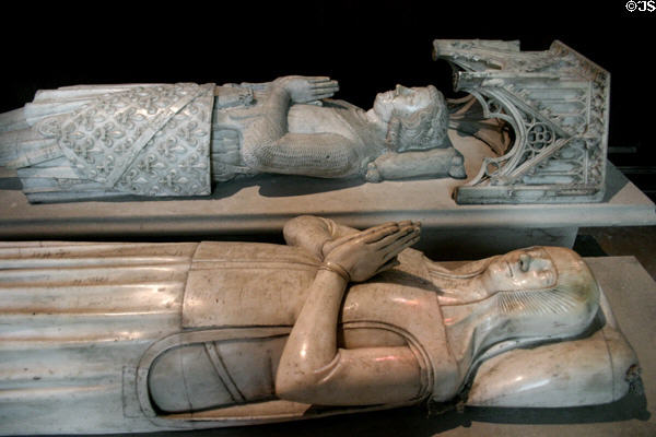 Tombs of Charles d'Evreux, Count of Etampes (1305-36) & Margaret of Flanders (1310-82) wife of Louis II, at St-Denis Basilica. St Denis, France.