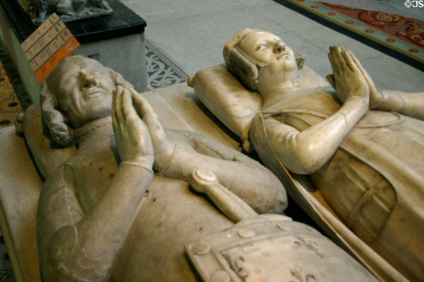 Tombs of Charles, Count of Alençon (1297-1346), son of Charles, Count of Valois & brother of Philip VI of France beside Marie of Spain (1379) at St-Denis Basilica. St Denis, France.