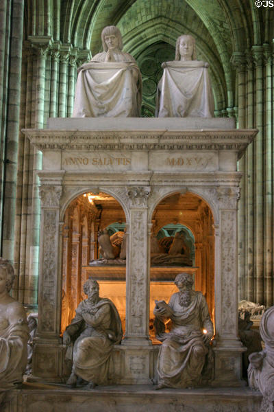 Tomb of Louis XII (1498-1515) & Anne of Brittany (1514) at St-Denis Basilica. St Denis, France.
