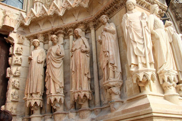 Statuary on facade of Reims Cathedral. Reims, France.