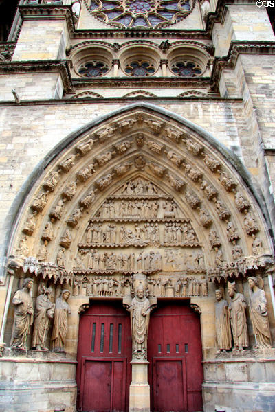 Baptism of Christ portal at Reims Cathedral. Reims, France.