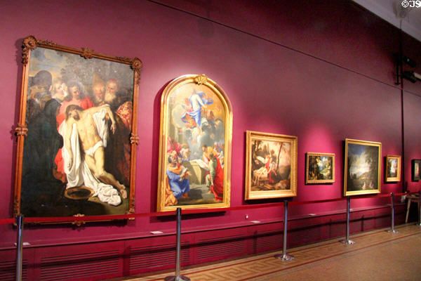 Gallery of classical paintings in Museum of Fine Arts. Reims, France.