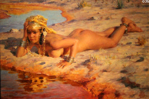 By the Wadi painting (before 1907) by Etienne Dinet at Museum of Fine Arts. Reims, France.