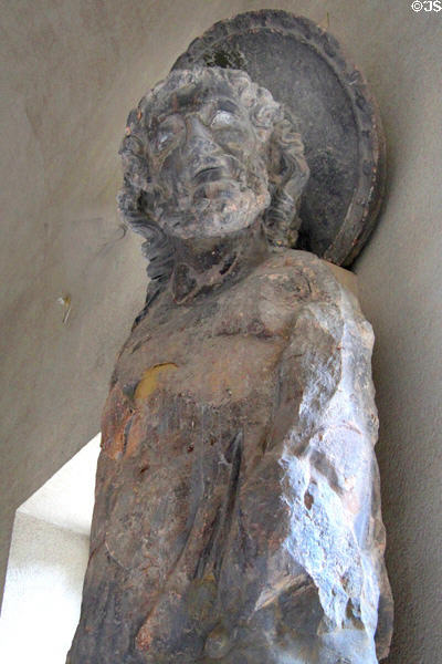 Saint Thomas statue (c1260) removed from main facade of Reims Cathedral at Tau Palace Museum. Reims, France.