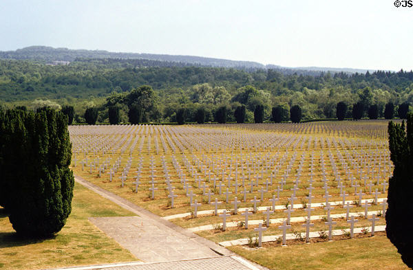 Some of 15,000 soldiers' graves from WWI battles fought in Verdun area. Verdun, France.