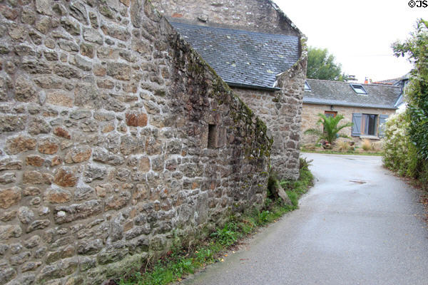Village stone buildings nearby to Carnac visitors center. Carnac, France.