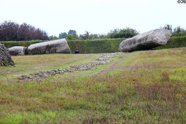 Great Broken Menhir, likely brought from about 10km away, at Locmariaquer Megalithic site. Locmariaquer, France.