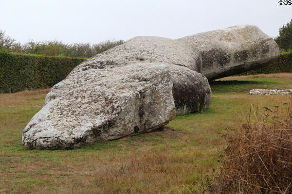 Great Broken Menhir at Locmariaquer Megalithic site. Locmariaquer, France.