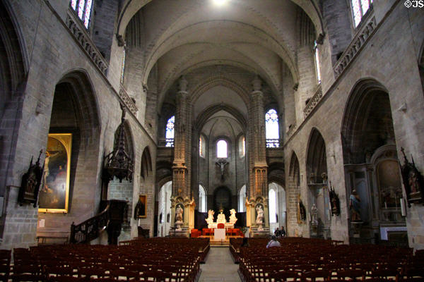 Interior of Cathedrale Saint Pierre (1450). Vannes, France.