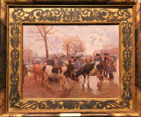 Cow market at Quimper, Brittany painting by Joseph-Félix Bouchor at Vannes Museum of Beaux Arts. Vannes, France.