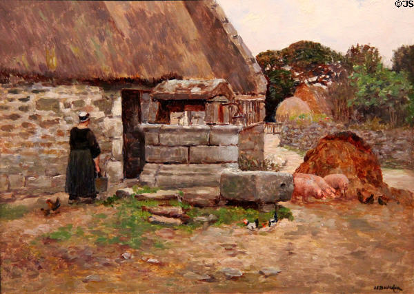 House in Brittany painting by Joseph-Félix Bouchor at Vannes Museum of Beaux Arts. Vannes, France.
