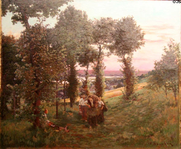 Evening at harvest time painting (c1900) by Joseph-Félix Bouchor at Vannes Museum of Beaux Arts. Vannes, France.