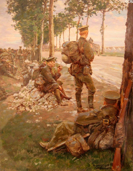 British soldiers in the Somme painting (1916) by Joseph-Félix Bouchor at Vannes Museum of Beaux Arts. Vannes, France.