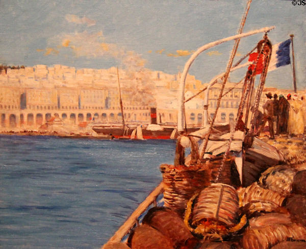 Arrival by boat at Algeria painting (1888) by Joseph-Félix Bouchor at Vannes Museum of Beaux Arts. Vannes, France.