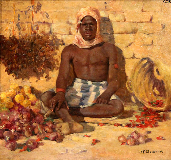 Date seller at Biskra, Algeria painting (1888) by Joseph-Félix Bouchor at Vannes Museum of Beaux Arts. Vannes, France.