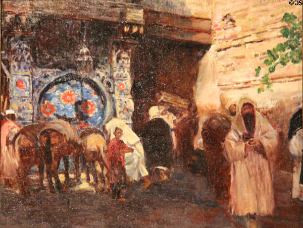Fountain at Fez, Morocco painting (1926) by Joseph-Félix Bouchor at Vannes Museum of Beaux Arts. Vannes, France.