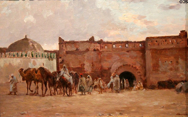 Bab el Khemis at Marrakech Morocco painting (1928) by Joseph-Félix Bouchor at Vannes Museum of Beaux Arts. Vannes, France.