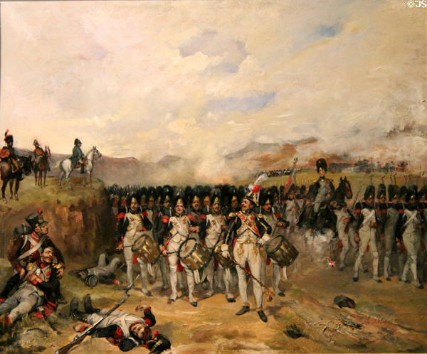 Napoleonic battle scene painting (19thC) by Albert Bligny at Vannes Museum of Beaux Arts. Vannes, France.
