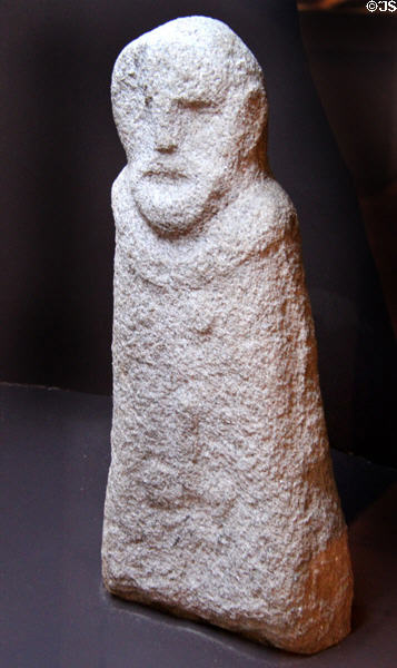 Granite anthropomorphic Gallic stele (6th-5thC BCE) from Inguiniel, Morbihan at Archeology Museum of Morbihan. Vannes, France.